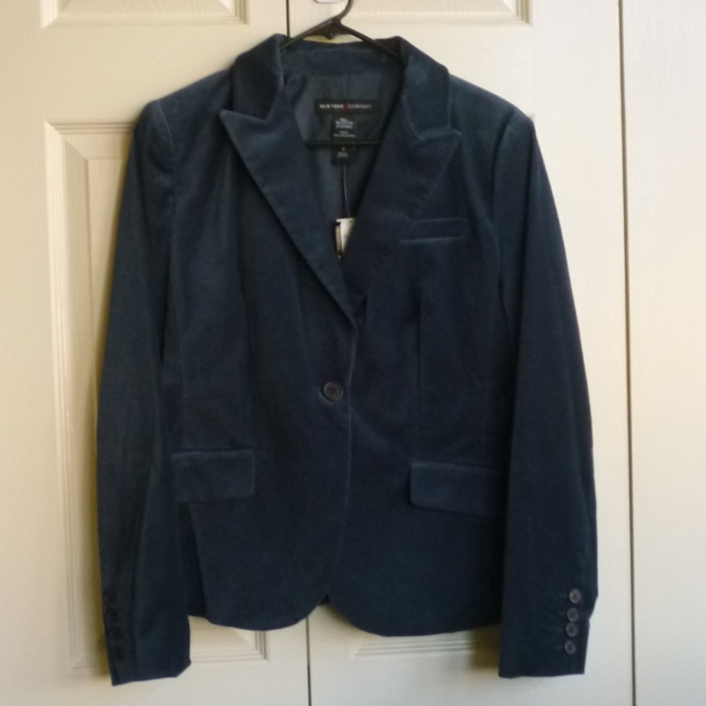 New York & Company - Velvet Blazer – Sapphire Blue